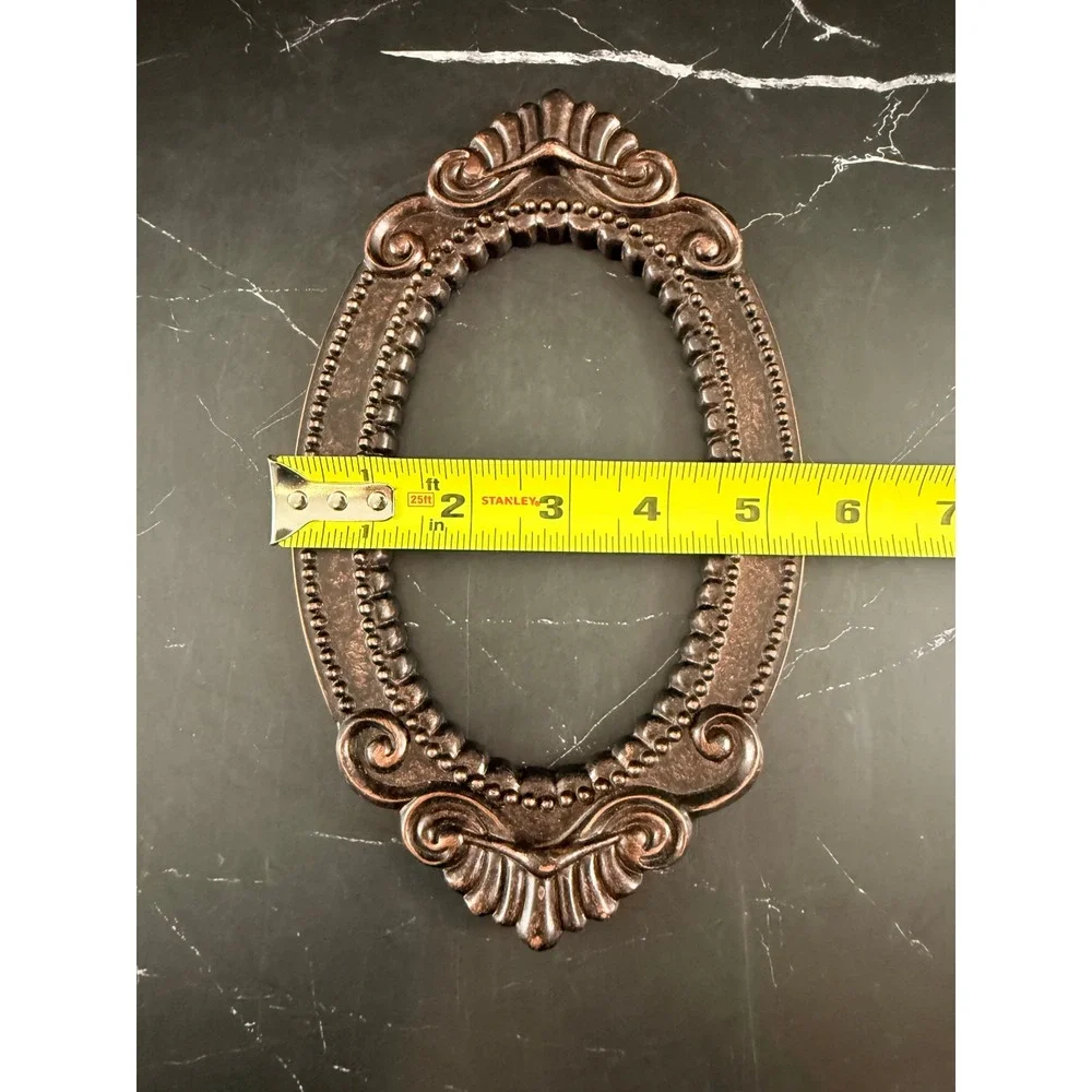 VTG Ornate Copper Glazed Oval Frame 8.75 X 5.25